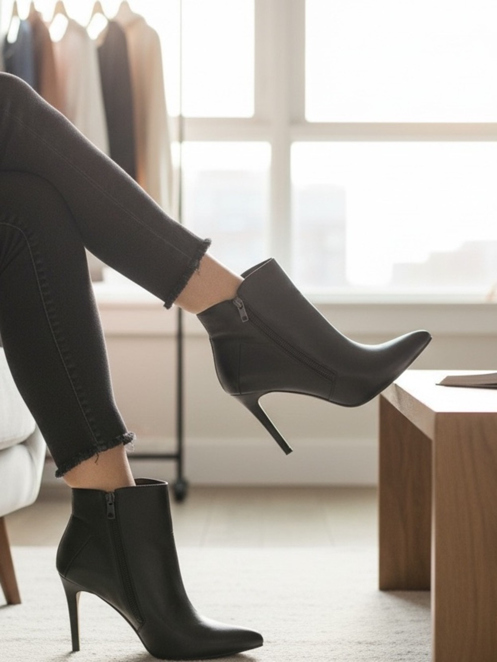 BCBG Black Ankle Boots with zipper on both side of boot